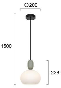 Lustr na lanku VALISIA 1xE27/40W/230V černá/olivová