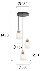 Lustr na lanku HILDA 3xE14/40W/230V černá/hnědá