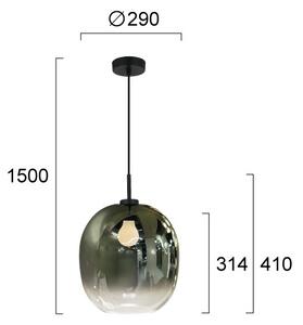 Lustr na lanku MIRROR 1xE27/14W/230V kouřová zelená