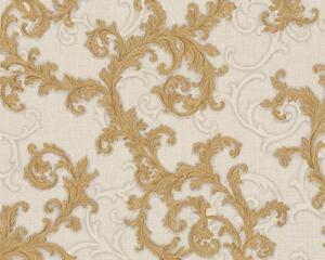 Vliesová tapeta na zeď Versace 2 96231-4 | 0,70 x 10,05 m | bílá, šedá, zlatá | A.S. Création