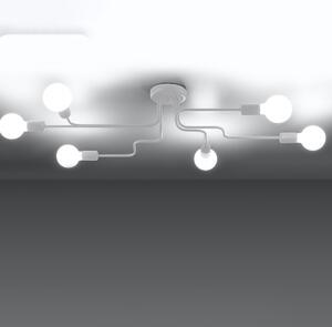 Stropní svítidlo Vector 6, bílé tělo svítidla