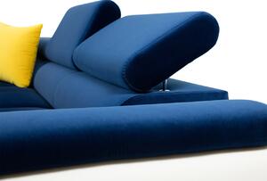 Luxusní sedací souprava Cinnamon, černá/modrá Megan Roh: Orientace rohu Levý roh