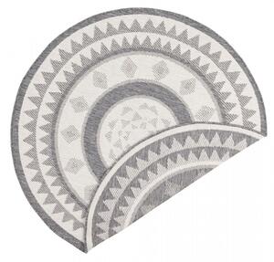 Hans Home | Kusový koberec Twin Supreme 103413 Jamaica grey creme kruh – na ven i na doma