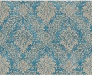 A.S. Création | Vliesová tapeta na zeď Secret Garden 33607-5 | 0,53 x 10,05 m | modrá, hnědá, metalická