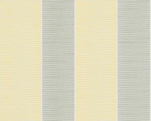 Vliesová tapeta na zeď Schoner Wohnen 9 32455-2 | 0,53 x 10,05 m | bílá, žlutá, šedá, metalická | A.S. Création
