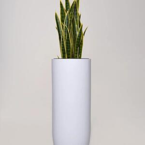 Květináč SOLERIO, výška 80 cm, sklolaminát, bílá