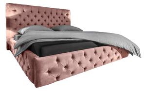 (2859) PARIS luxusní postel 160x200cm růžový samet