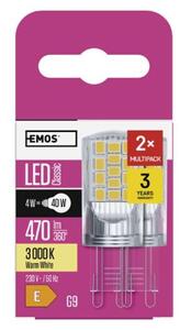 Emos lighting LED žárovka Classic JC / G9 / 4 W (40 W) / 470 lm / teplá bílá 1525736208