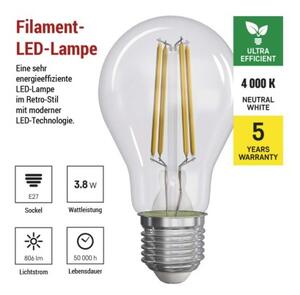 Emos lighting LED žárovka Filament A60 A CLASS/ E27 / 3,8 W (60 W) / 806 lm / neutrální bílá 1525283410