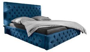 (2913) PARIS luxusní postel 160x200cm modrý samet