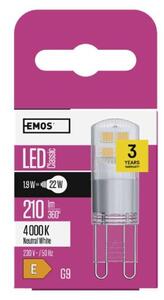 Emos lighting LED žárovka Classic JC / G9 / 1,9 W (22 W) / 210 lm / neutrální bílá 1525736407