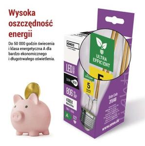 Emos lighting LED žárovka Filament A60 A CLASS/ E27 / 3,8 W (60 W) / 806 lm / neutrální bílá 1525283410