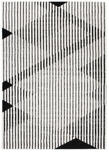 Makro Abra Moderní kusový koberec GRACE 3671A Geometrický krémový černý Rozměr: 120x170 cm