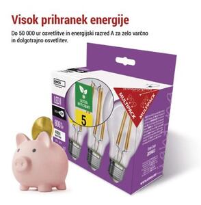 Emos lighting LED žárovka Filament A60 A CLASS/ E27 / 3,8 W (60 W) / 806 lm / neutrální bílá 1525283411