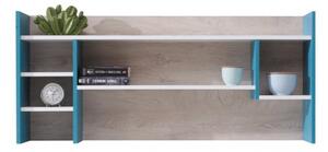 Prodloužení psacího stolu Legimi LG11, Barva: bílý / dub + modrý 5903211039829