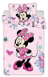 Jerry fabrics Disney povlečení do postýlky Minnie Flowers 02 baby 100x135 + 40x60 cm
