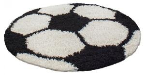 Vopi | Dětský koberec Fun shaggy 6001 black - kulatý 100 cm průměr