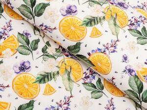 Biante Dekorační prostírání na stůl PML-103 Pomeranče mezi květy na bílém 30x40 cm