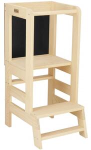 Dětská stolička s křídovou tabulí SPRINGOS LEARNING BOARD přírodní