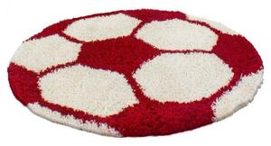 Vopi | Dětský koberec Fun shaggy 6001 red - kulatý 120 cm průměr