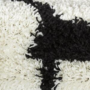 Vopi | Dětský koberec Fun shaggy 6001 black - kulatý 100 cm průměr