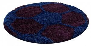 Vopi | Dětský koberec Fun shaggy 6001 navy - kulatý 100 cm průměr