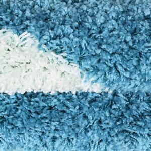 Vopi | Dětský koberec Fun shaggy 6001 turkis - kulatý 120 cm průměr