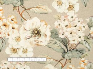 Biante Dekorační běhoun na stůl PML-106 Malované květy na béžovém 20x120 cm