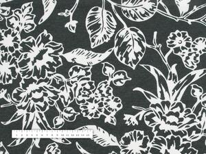 Biante Dekorační obdélníkový ubrus PML-105 Bílé květiny na černém 50x100 cm