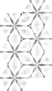 Dlažba Equipe Bardiglio Hexagon Decor Flower 17,5x20