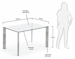 SPOT stůl 140 x 90 cm čiré průsvitné