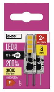 Emos lighting LED žárovka Classic JC / G4 / 1,9 W (21 W) / 200 lm / teplá bílá 1525735202