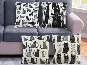 XPOSE® Set povlaků na polštář KOČIČÍ SVĚT 43x43 cm - set 4ks