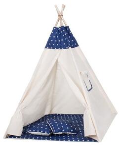 Teepee stan pro děti SPRINGOS Tmavě modrý s hvězdami