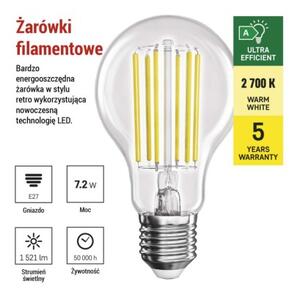 Emos lighting LED žárovka Filament A60 A CLASS / E27 / 7,2 W (100 W) / 1521 lm / teplá bílá 1525283279