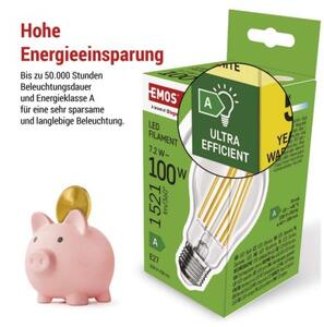 Emos lighting LED žárovka Filament A60 A CLASS / E27 / 7,2 W (100 W) / 1521 lm / teplá bílá 1525283279