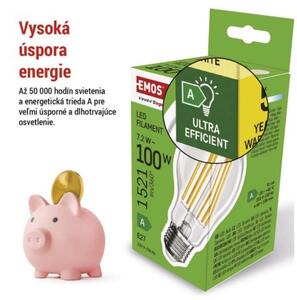 Emos lighting LED žárovka Filament A60 A CLASS / E27 / 7,2 W (100 W) / 1521 lm / teplá bílá 1525283279