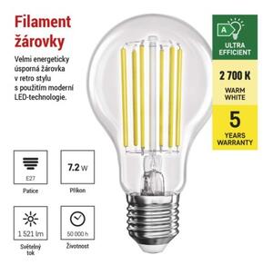 Emos lighting LED žárovka Filament A60 A CLASS / E27 / 7,2 W (100 W) / 1521 lm / teplá bílá 1525283279
