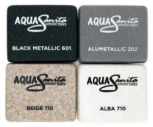 Kuchyňský granitový dřez Aquasanita Tesa 490 black metallic