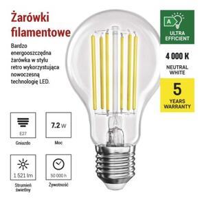 Emos lighting LED žárovka Filament A60 A CLASS / E27 / 7,2 W (100 W) / 1521 lm / neutrální bílá 1525283417