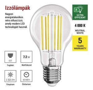 Emos lighting LED žárovka Filament A60 A CLASS / E27 / 7,2 W (100 W) / 1521 lm / neutrální bílá 1525283417