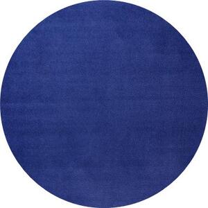 Modrý kulatý kusový koberec Fancy 103007 Blau - modrý kruh 133x133 cm