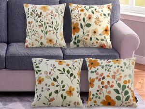 XPOSE® Set povlaků na polštář PASTELOVÉ KVĚTY 43x43 cm - set 4ks