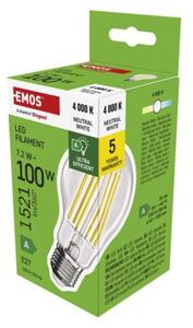 Emos lighting LED žárovka Filament A60 A CLASS / E27 / 7,2 W (100 W) / 1521 lm / neutrální bílá 1525283417