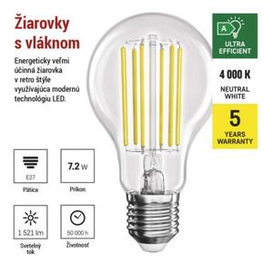 Emos lighting LED žárovka Filament A60 A CLASS / E27 / 7,2 W (100 W) / 1521 lm / neutrální bílá 1525283417