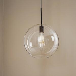 Nowodvorski Lighting Závěsné světlo Sphere XL se skleněným stínidlem, stmívatelný, Černá, Obývací pokoj / jídelna, kov, Moderní