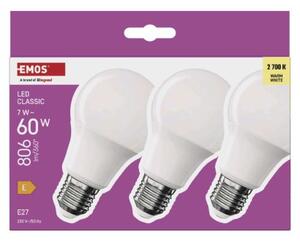 Emos lighting LED žárovka Classic A60 / E27 / 7 W (60 W) / 806 lm / teplá bílá 1525733282