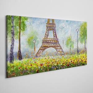 Obraz na plátně Obraz na plátně Eiffelovy stromy stromy věž