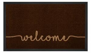 Hans Home | Protiskluzová rohožka Welcome 103795 Darkbrown Beige - na ven i na doma