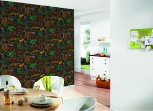 Vliesová tapeta na zeď Simply Decor 34072-1 | 0,53 x 10,05 m | černá, vícebarevná | A.S. Création